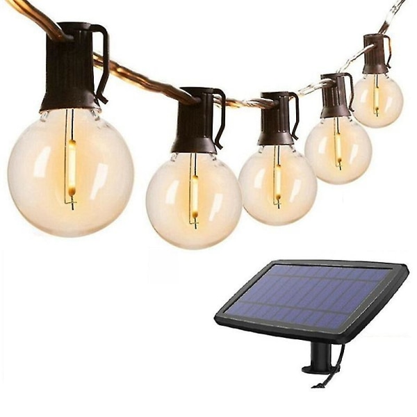 G40 Solar Powered LED-lys 18ft Udendørs Patio Globe Bistro Yard Dekoration 1,5w 10 Pærer
