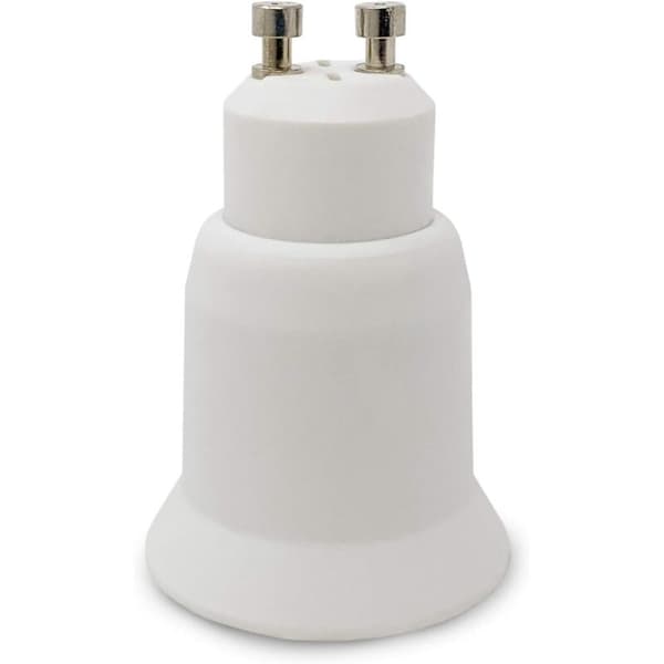 Sett med 3 lampebaseadaptere - Hvit - GU10 til E27 base - Sokkeladapter for lavenergikonsum LED halogenpærer