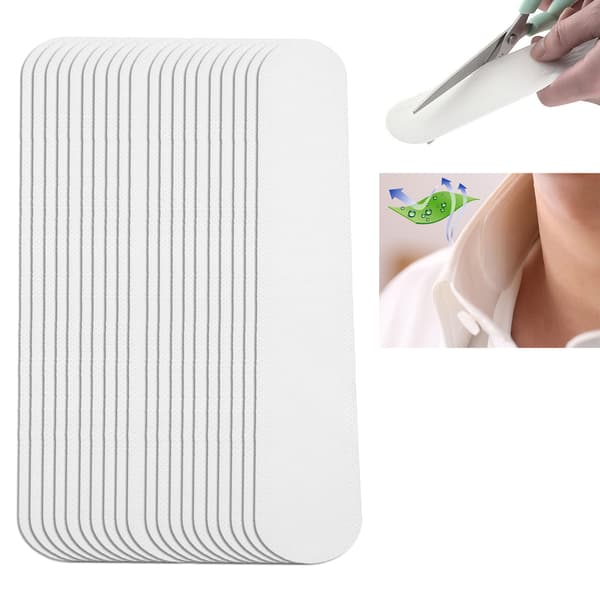 20 st Krage Svett Pads Engångs Hatt Krage Svettfläckar Självhäftande Nackfoder Pads (Vit)