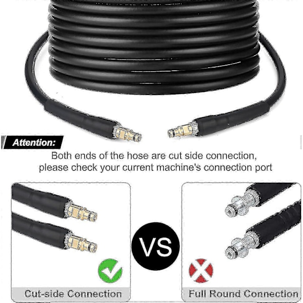 10m Ersättningsslang för Högtryckstvätt för Kärcher K-serien Högtryckstvätt K2 K3 K4 K5 K6 K7 Click Plug Snabbkoppling (10) f26