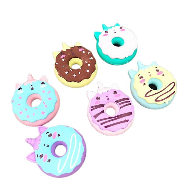 SSRGV Donut Viskelæder Donut Papirvarer til Festgaver Børnefødselsdagsfest Taskegaver, Børns Klasseværelsespræmier 6 STK, Åbningssæson