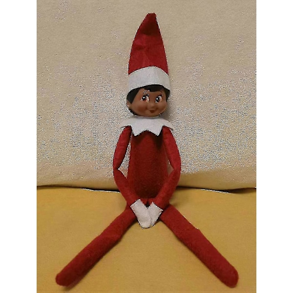 Elf Dukke Julepynt Børnegave Overraskelse Plyslegetøj Jule Reindeer Elves Pink Rød Farver_ai Brown face girl