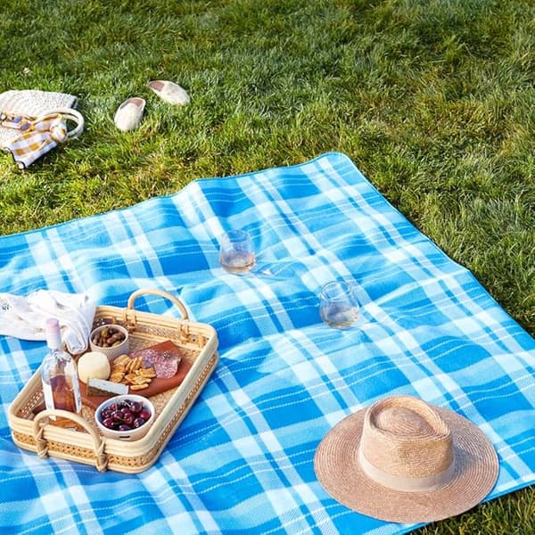 Picknickfilt med vattentät baksida, 200 x 200 cm, blå