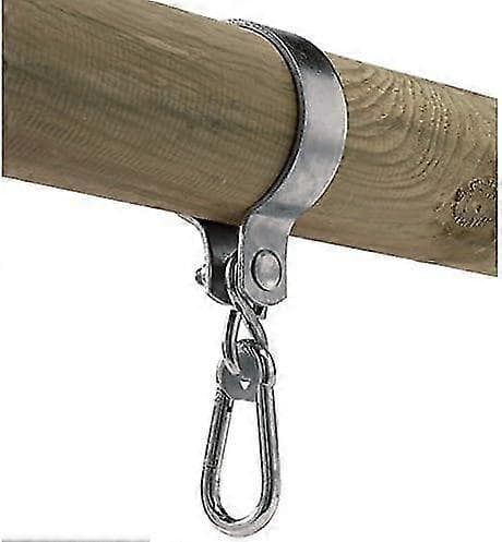 Set med 2 gungfästen med karbinhake för runda balkar 120mm