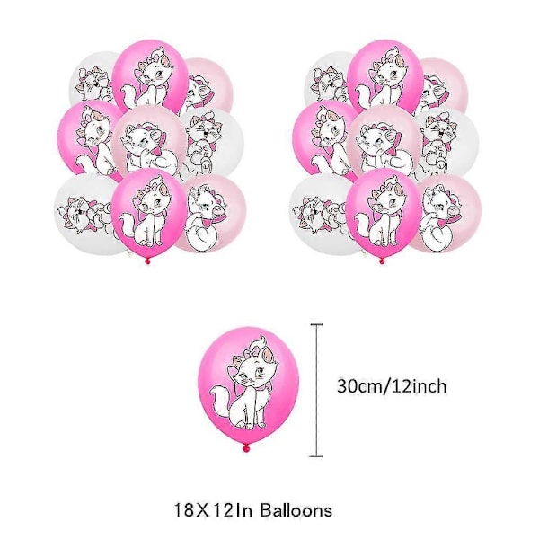 AristoCats Marie Kissa Pinkki Teema Syntymäpäiväjuhlat Tarvikkeet Banneri Ilmapallot Kakku Cupcake Koristeet Set Koristelu