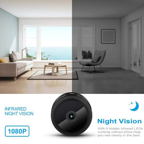 HD 1080P Mini Wifi-kamera med infraröd mörkerseende mikrokamera