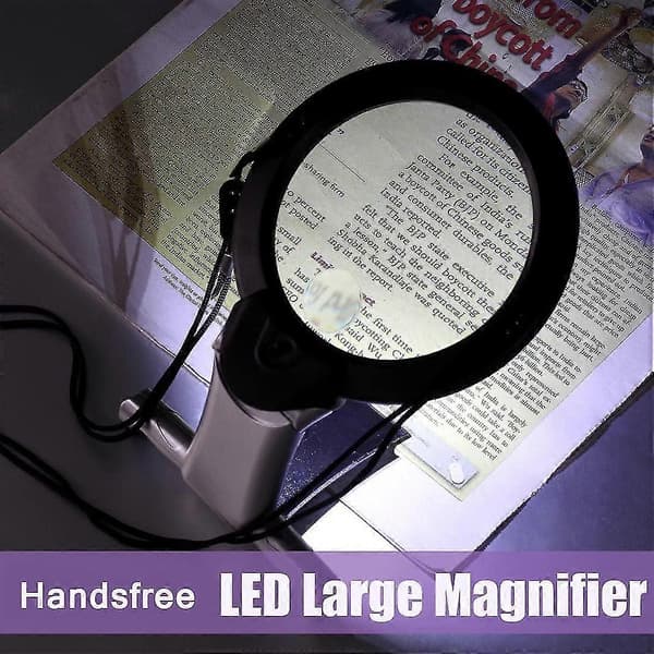 Håndfri LED-belyst halsforstørrelsesglas