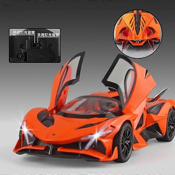 1/24 Apollo Project EVO Bolide Track Sports Legeringsmodelbil Samling Støbt Køretøj Lyd Lys Legetøjsbil Børnelegetøjsgave Evo black box