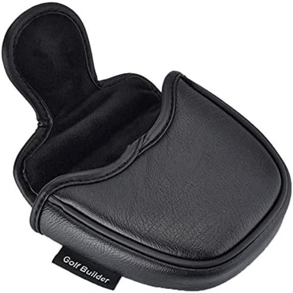 1 stk. PU-lær med hai-broderi magnetisk golf mallet putter hodebeskyttelse golfkølle putter hodebeskyttelse mallet putter hodebeskyttelse