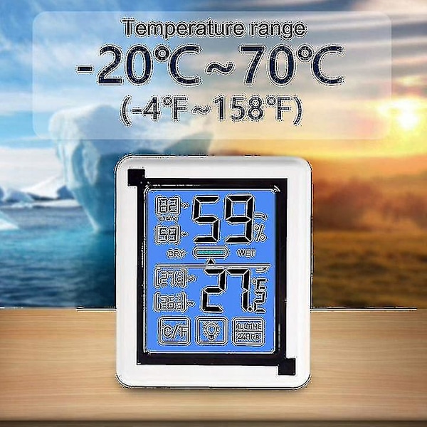Indendørs/Udendørs Termometre, Termometer og Hygrometer med Baggrundsbelyst LCD-Display og Trendvisning, Min/Max Registrering, C/F Skift