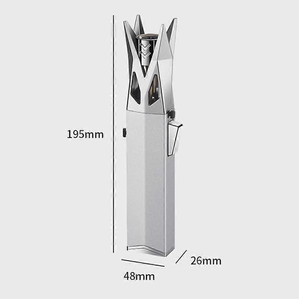 Jet-Torches lighter, påfyllbar, vindtett butanlighter i lommeformat for camping Silver