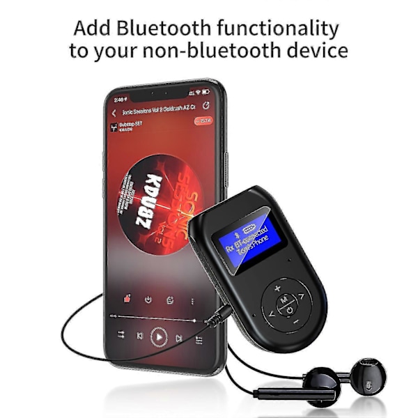 Bluetooth-adapter, sender og mottaker 2 i 1 Trådløs Bluetooth 5.0