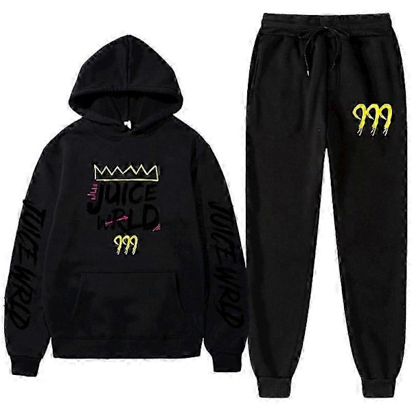 Ny Juice World Hoodie Träningsoverall Sweatshirt + Joggingbyxor Juice Wrld Juice Wrld Juice Wrld Trap Rap Regnbåge Tomografi Juice Wrld black 1 M