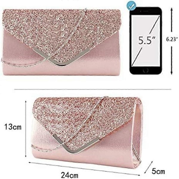 Elegant dame clutch aften taske skinnende håndtaske