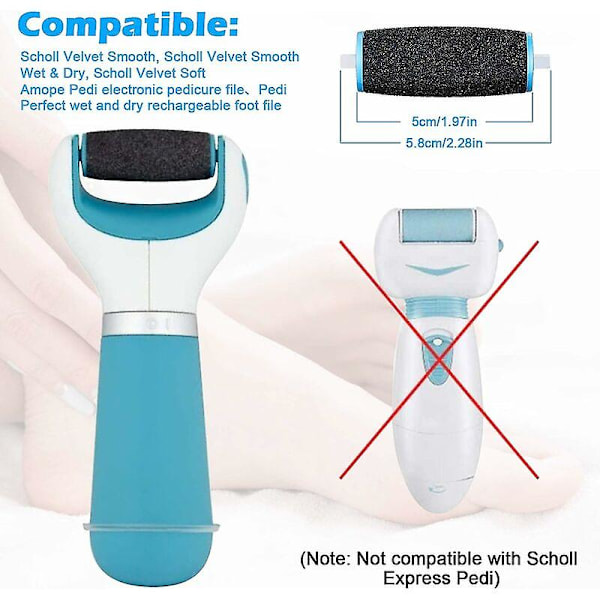[10 kpl] Vaihtorullat Yhteensopiva Scholl Velvet Smooth -laitteen kanssa, 3 karkeustyyppiä, hohkakivi
