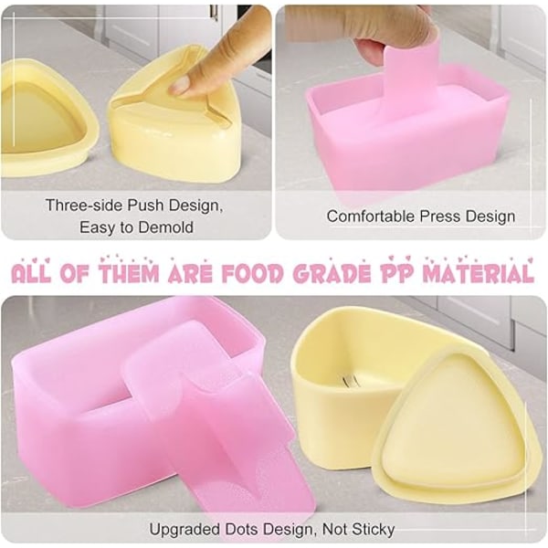 Onigiri Form, 3-pack Risform, Klassisk Triangel Risbollsform Sushi Form för Barn Lunch Bento