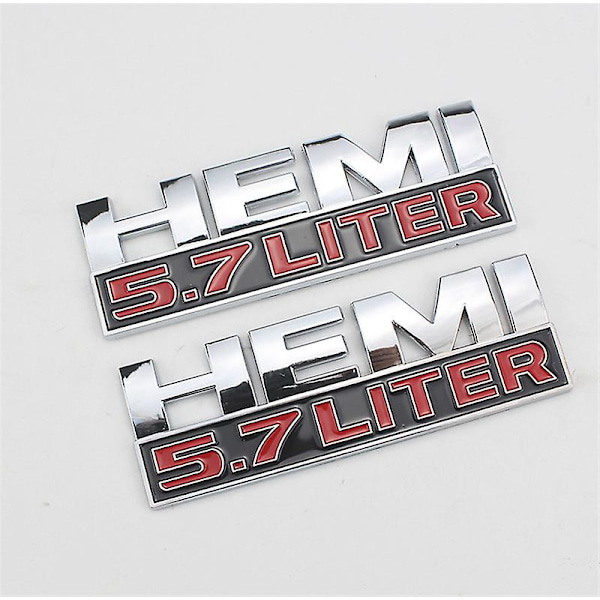 Metall Hemi 5.7 Liter Logo Badge Emblem Bakre Bagagelucka Dekal Bilstickers För Dodge Charger Dart Durango Caliber Journey Tillbehör M-01