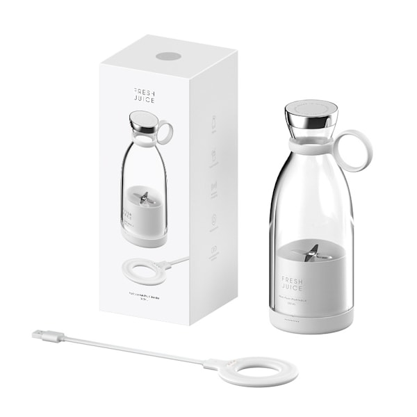 Blender Elektrisk Mini Portabel USB-Laddning Vit Smart Skydd Individuell Livsmedelsgodkänd PP 300ml Mugg