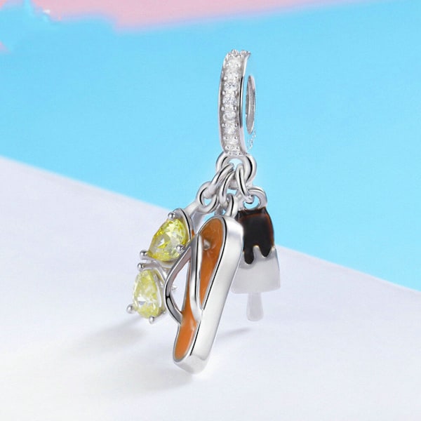 Silverplätering Holiday Pendant Solglasögon Färg Charms Passform