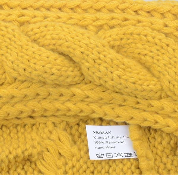 Damers Tykk Ribbestrikket Vinter Infinity Circle Loop Skjerf Premium Twist Claret