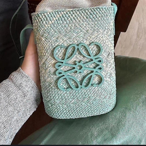 2024 Ny Väska Halmväska Handvävd Damväska Bucket Bag Axelremsväska Messenger Bag Liten Väska Sommar