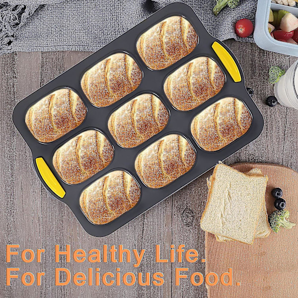 2-delt silikone baguetteform, baguettepande, non-stick perforeret form, 4 Gri ~