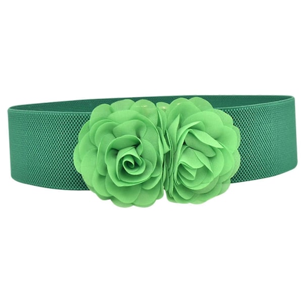 Elastisk midjebelte, bredt belte for kvinner for bluse, genser, maxi-skjorter Green