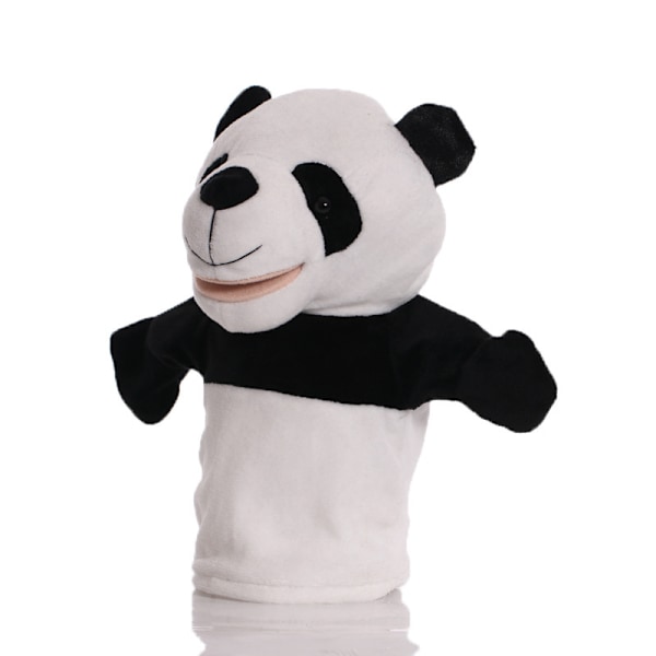 Plush handdocka, tecknad djurhanddocka, docka med rörlig mun, förskoleförälder-barn interaktionsguide