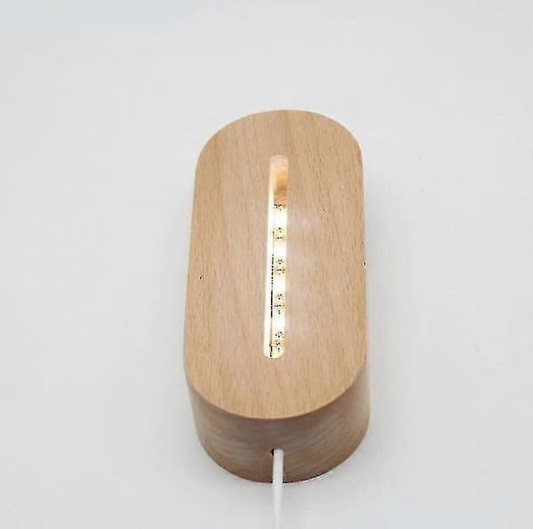Hmwy-oval Trebase Lys Akryl 3d Led Nattlampe