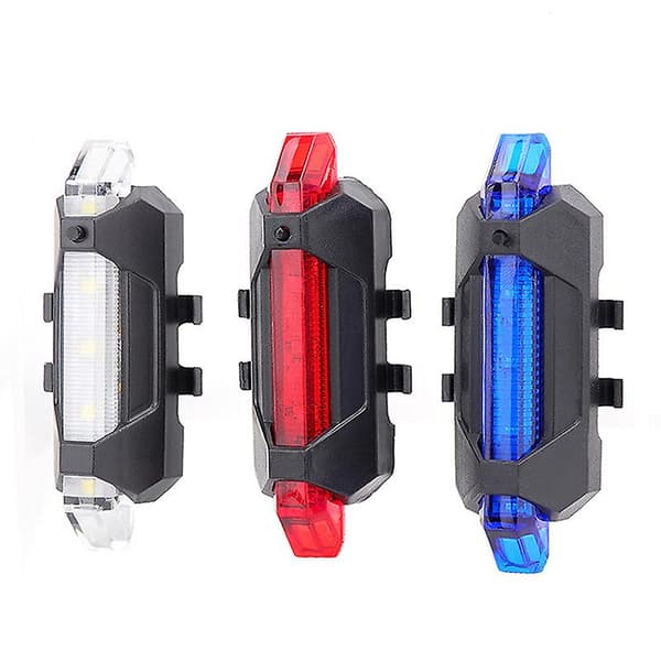 Sykkellys LED Vanntett Baklys USB Oppladbart Sykkellys Feste Blå