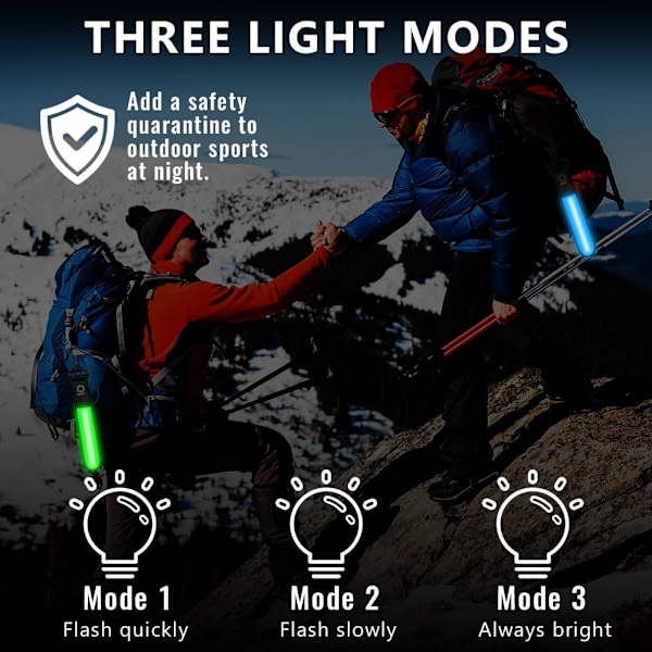 Keltainen 6-pakkauksen heijastava LED-vilkkuvalopaketti riipus - 3 LED-tilaa - Turvavalo - Heijastin lapsille - LEDillä vaellukseen, lenkkeilyyn