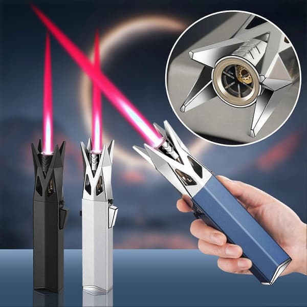 Jet-Torches lighter, påfyllbar, vindtett butanlighter i lommeformat for camping Silver