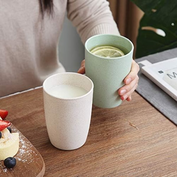 Miljövänlig Okrossbar Återanvändbar Drickskopp för Vuxna (35 cl), Vetestråglas Hälsosam Tumbler Set 5-Multifärgad, Diskmaskinsäker