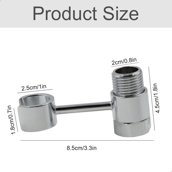 20 mm brusehovedholder – 360° justerbar universalforbindelse – forkromet messing – borefri installation
