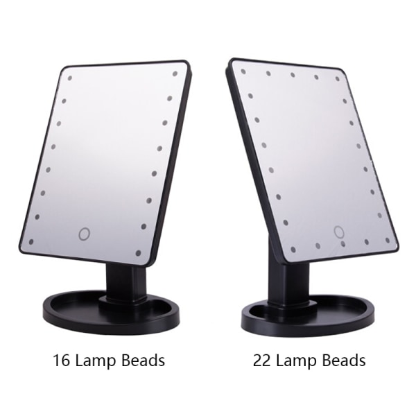 16/22 LED-spegel använder USB och torrbatteri roterande touch-omkopplare Round Pink 5X
