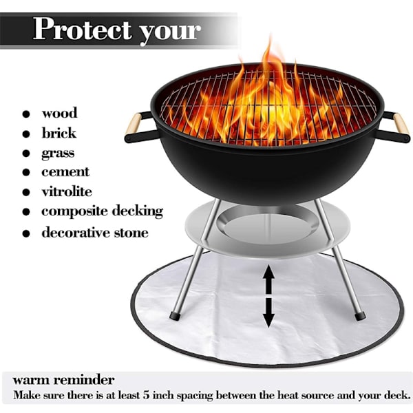 BBQ brandmåtte Camping brandsikker klud 30 tommer 30 Inch