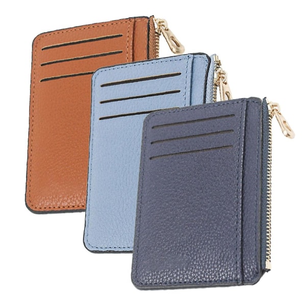 Liten plånbok för män och kvinnor, ultratunn läderväska, kortfodral case , mynt- och växelplånbok med nyckelring style