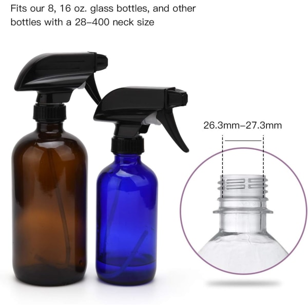 Mist Spray & Stream Sprayer 4-pakke erstatningsutløserspraytopper Passer til standard Boston-runde med 28-400 halsflasker