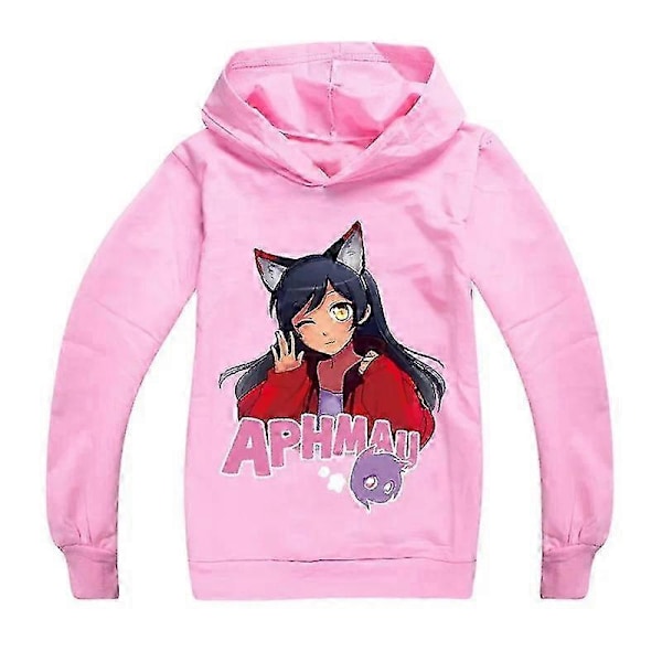 Ny Pojkar Flickor Casual Långärmad Hoodie Aphmau Barn Huvtröja Tröjor Toppar Gåva 7-8Years Pink