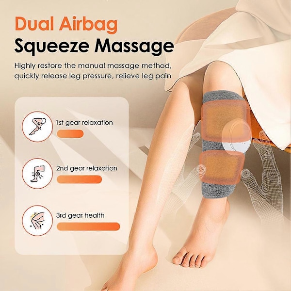Uppvärmd vadmassager för smärtlindring Multifunktionell lufttrycksmassager för ben! för hemresor