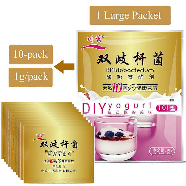 Bifidobacterium Yoghurt Starter, 1g-1L, 1g*10 pakke, Lag dessert hjemme
