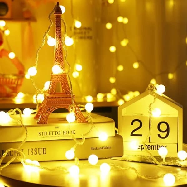 Julbelysning Boll LED Ljusslinga USB Glödlampa Slinga Bröllop Multicolor 3 Meter 20 LED