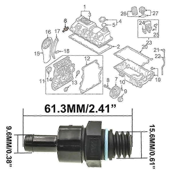 PCV-ventil for 2000-2008 Mini Cooper R50/R52/R53 L4 4693369AA 11127577568