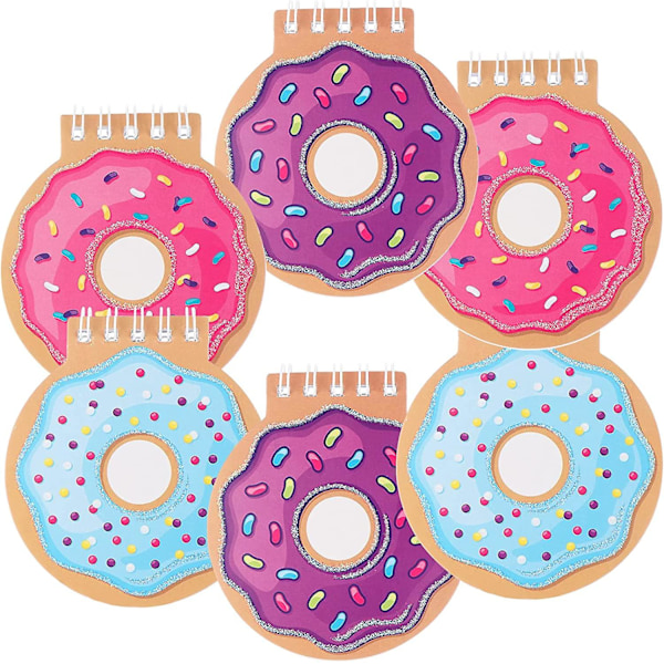24 stk. Mini Spiral Notesbog Sød Donut Notesbog Fødselsdags Notesblok Kawaii Donut Memoblok Notesbøger Til Børn Festartikler Godteposefyld, 3,34x3,74