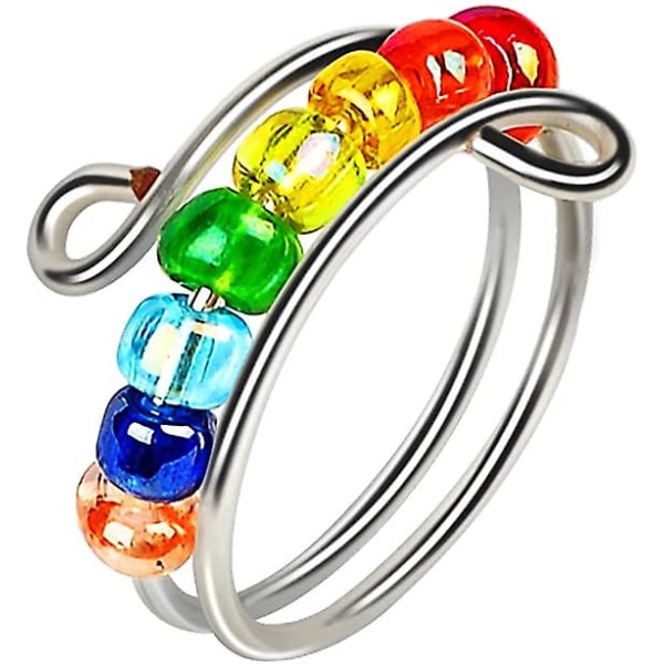 Til min datter - Drive Away Your Anxiety Rainbow Beads Fidget Ring