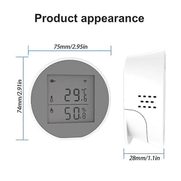 WiFi Termometrar Hygrometer Sensor Röststyrning Inomhus Hygrometer Termometrar för Hem Sovrum Kontor