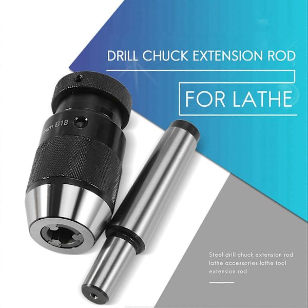 Nyckellös Borrchuck 0.2-16 mm B18 + MT3 M12 DIN228A Morse Konuskaft