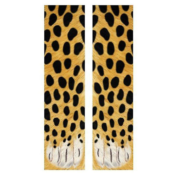 3D Funny Novelty Unisex print Eläimen tassun jalat Crew sukat Cheetah