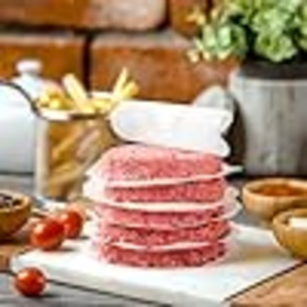 500 Ark Non-Stick Bagepapir Runde Ark til Hamburgere, Cheeseburgere, Kødboller, Stegepander, Grilning