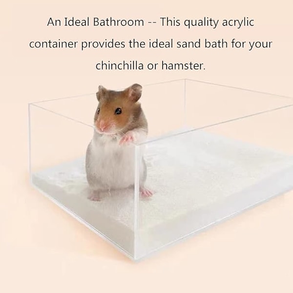 Hamster Sandbad Duschlåda Dvärg Chinchilla Basturum Akryl Gräv Sandbehållare Små Djur Badrum Toalett för Gerbil Igelkott Ekorre
